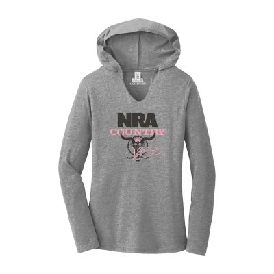 nra country jacob bryant womens hoodie with gray and pink logo