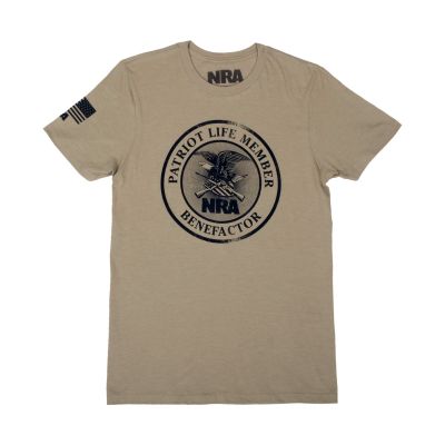 NRA Patriot Life Member Benefactor Brown T-Shirt